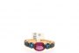 18 Carat Rose Gold Ring - Rhodolite and Topazes 3