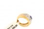 18 Carat Yellow Gold Ring - Diamonds 0.57 ct and Sapphire 1