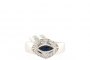 18 Carat White Gold Ring - Diamonds 0.38 ct - Sapphire 3