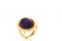 Bague Or Jaune 18 Carats - Cabochon Amatista 3