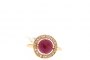 Bague Or Rose 18 Carats - Diamants 0,18 ct - Ruby 1