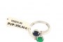 18 Carat White Gold Ring - 0.03 ct Diamonds - Sapphire - Emerald 3