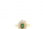 18 Carat White Gold Ring - Diamonds 0.30 ct and Emerald 3