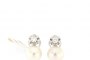 18 Carat White Gold Earrings - Diamonds 0.47 ct - Cultured Pearl 2