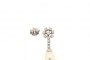 18 Carat White Gold Earrings - Diamonds - Australian Pearl - Rosette 2