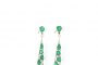 18 Carat White Gold Earrings - Diamonds 0.23 ct - Emeralds 1