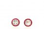 18 Carat Rose Gold Earrings - Topaz 2.82 ct - Rubies 1 ct 1