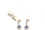 18 Carat White Gold Earrings - Diamonds 0.16 ct - Blue Sapphire 1
