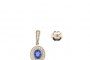 18 Carat White Gold Earrings - Diamonds 0.16 ct - Blue Sapphire 3