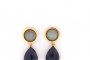 18 Carat Yellow Gold Earrings - Moonstone - Blue Sapphire 3