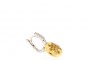 18 Carat White Gold Earrings and Yellow Gold - Diamonds 0.09 ct - Sapphire 1