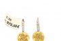 18 Carat White Gold Earrings and Yellow Gold - Diamonds 0.09 ct - Sapphire 2