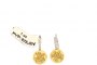 18 Carat White Gold Earrings and Yellow Gold - Diamonds 0.09 ct - Sapphire 3