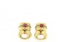 18 Carat Yellow Gold Earrings - Diamonds 1