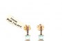 Boucles d'Oreilles Or Jaune 18 Carats - Topaze - Saphir Bleu 1