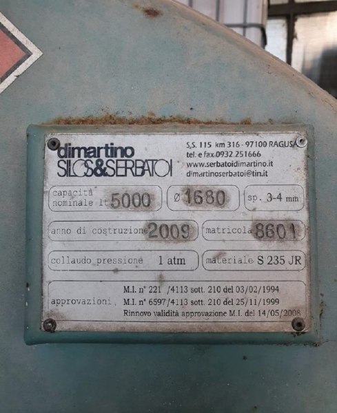 Tanque de Diesel Dimartino - Falência 30/2020 - Trib de Messina - Venda 3