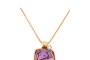 Rose Gold Necklace with Pendant - Rhodolite - Diamonds 2