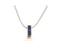 White Gold Chain Necklace with Pendant - Sapphires - Australian Pearl 2