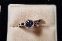 18 Carat White Gold Ring - Diamonds 0.06 ct - Sapphire 0.22 ct 1