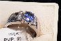 Anell Or Blanc 18 Quilates - Diamants 0.06 ct - Safir 0.85 ct 1