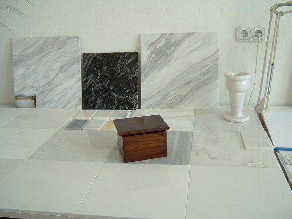 Carreaux en marbre et pierre calcaire - Dalles en marbre blanc sivec - Vente - 2