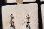 Long White Gold Earring with Agate and Diamonds 1